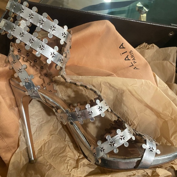 Azzedine Alaia caged high heel sandals silver 41 - Picture 3 of 15